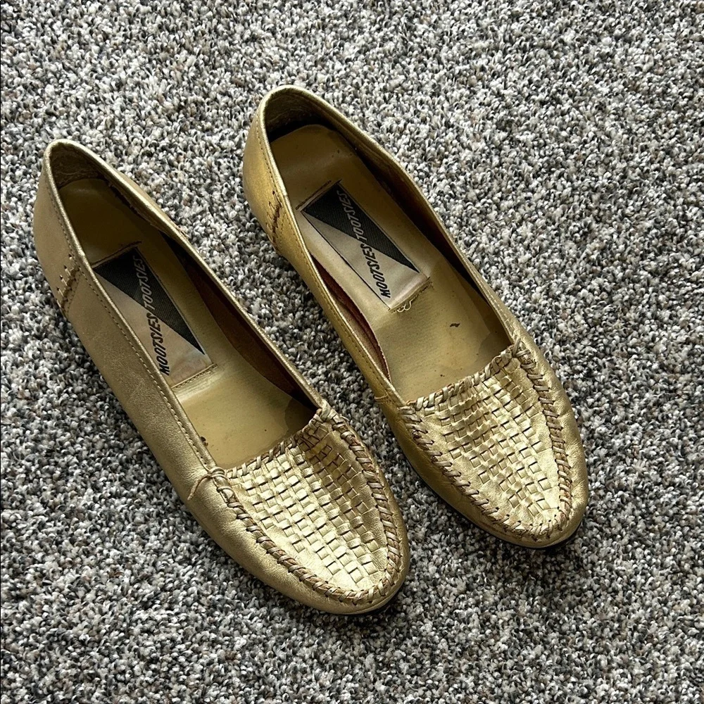 Vintage Mootsies Tootsies Gold Loafers | Vintage Gold Loafers | Gold Shoes